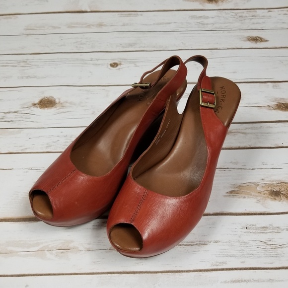 Kork-Ease Shoes - Kork-Ease leather slingback wedges